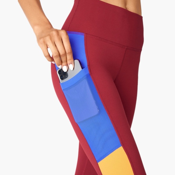 Fabletics On The Go PowerHold High Waisted Legging Pockets Colorblock SZ Medium - Picture 4 of 12